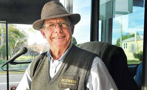 Busways driver Barry Mannell on his last run before retiring. Busways driver Barry Mannell on his last run before retiring.